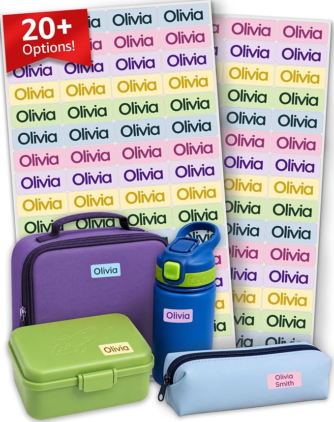 Personalized Universal Name Labels for Kids & Adults - Soft [70pcs] - Waterproof Name Stickers for School, Daycare & Clothes - Item & Supplies Name Stickers - Custom Stick On Labels