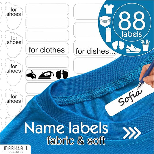 Fabric Labels For Clothes Washable, Daycare Labels Tags Clothing Kids Waterproof For Camp Name Tags, Personalized All Purpose Children Labeling Toddler Name Cloth For School Supplies Kid Baby Stickers