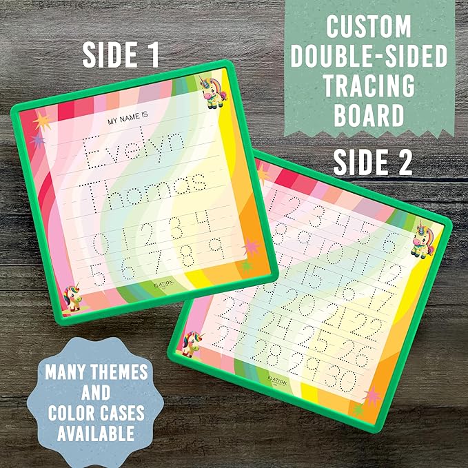 Kid's Name Tracing Board | Dry Erase Letter Tracing | Reusable Writing Practice Board | Personalized | Baby Unicorn Theme