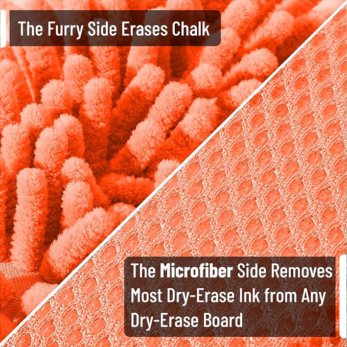 Mr. Pen- Magnetic Microfiber Shag Whiteboard Erasers, 4" x 6", 4 Pack