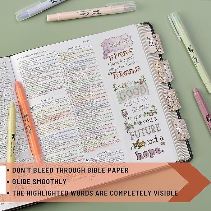 Mr. Pen- No Bleed Gel Highlighters, Pastel Colors, 8 Pack, Bible Highlighters and Pens No Bleed, Bible Markers for Study, Journaling, School Supplies and Accessories