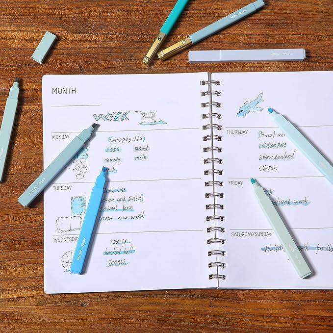 Mr. Pen- Aesthetic Highlighters and Ballpoint Pens No Bleed, 12 Pack, Forest Green, Bible Highlighters and Pens No Bleed, Fast Dry and No Smear for Bible Journaling, Planner, School Supplies