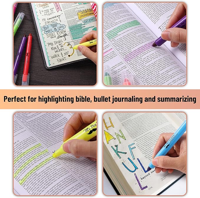 Mr. Pen- No Bleed Gel Highlighters, Colorful, 12 Pack, Bible Highlighters and Pens No Bleed, Bible Markers for Study, Journaling, School Supplies and Accessories
