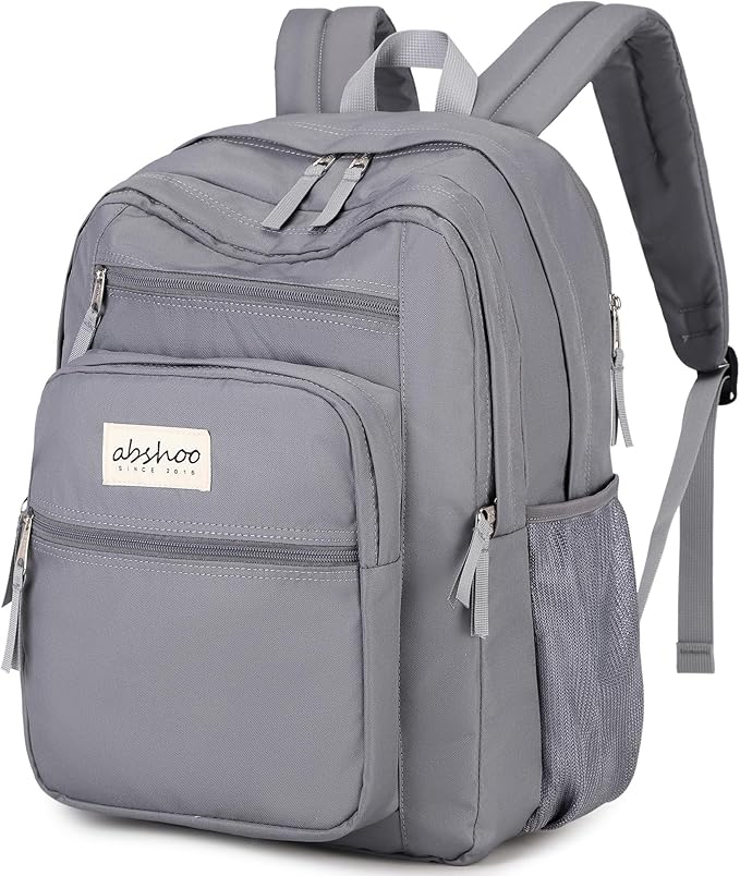 abshoo 34L Big School Backpack For College Men Women Middle High School Teen Bookbag Travel Backpacks Daypack (Grey)