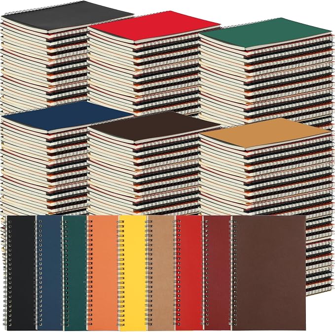 Yahenda Spiral Notebook College Ruled Journals Notebooks Lined 8.3 x 5.5 Inch Note Books Bulk A5 Writing Notebooks Thick Paper Notebook for Office Business School Supplies (Rich Colors,108 Pcs)
