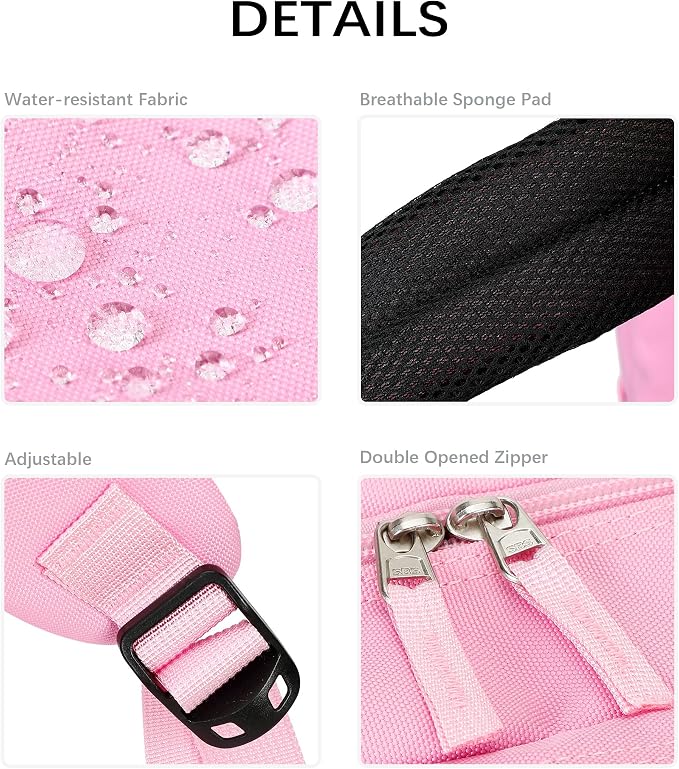 abshoo Girls Solid Color Backpack For College Women Water Resistant School Bag (Pink)