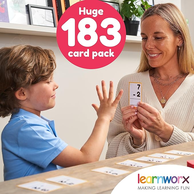 Subtraction Flash Cards 1st Grade 2nd 3rd 4th – 183 Math Flashcards – All Facts 0-12 - Learn Subtraction for Kids - Maths Flashcards from Kindergarten to Ages 6, 7, 8, 9 & 10