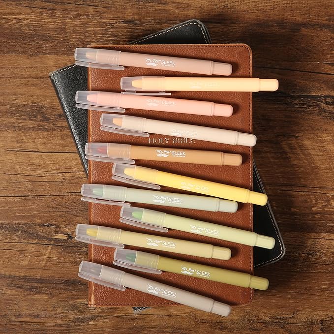 Mr. Pen- Gel Highlighter, 12 Pack, Vintage Colors, Bible Highlighters No Bleed, No Bleed Highlighters