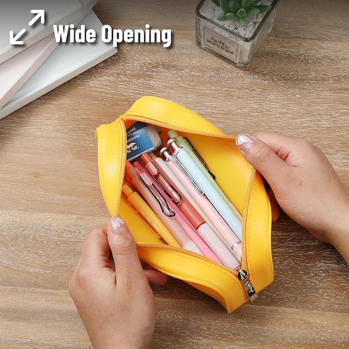 Mr. Pen- Silicone Pencil Case, Aesthetic Pencil Bag for Women, Makeup Pouch, Multifunctional Pouch for Stationery, Cosmetics and Electrical Goods Storage