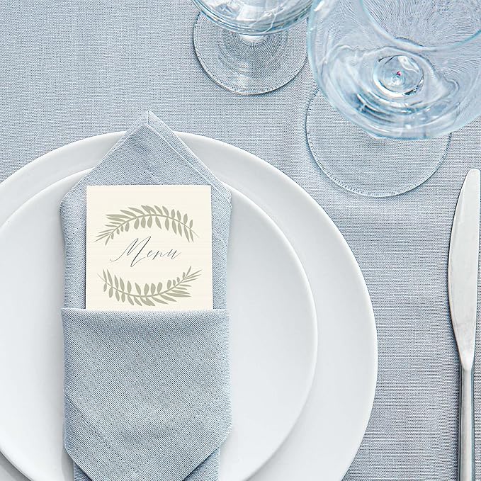 80lb Cream Linen Textured 4" x 9" Business Note Cards - 100 Blank Cards for Menu Cards, Program Cards, Rack Cards