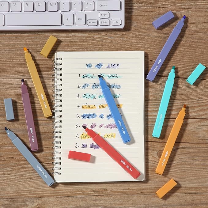 Mr. Pen- Aesthetic Highlighters No Bleed, 8 Pack, Jewel Tones, Chisel Tip, Cute Highlighters Assorted Colors for Journaling, Highlighting, Underlining, Fast Dry, Back to School Supplies
