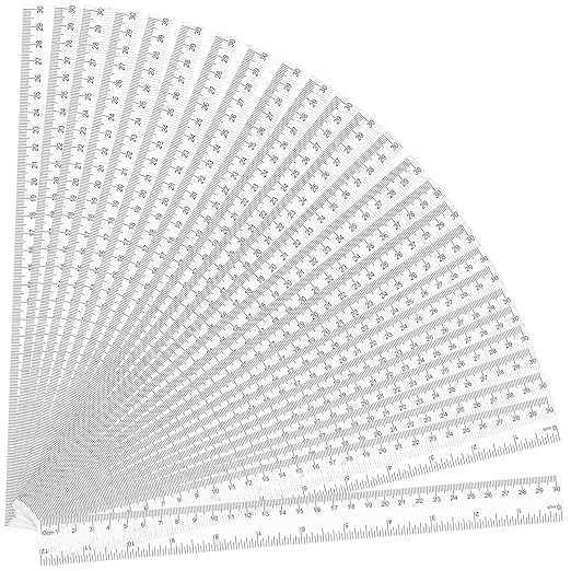 32 Pack Clear Plastic Ruler 12 Inch, Rulers Bulk for Classroom, Transparent Ruler with Centimeters and Inches, Kids Metric Ruler for School, Ideal Back to School Office Home Supplies