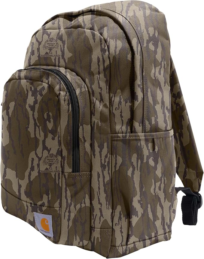 Carhartt 25L Classic Laptop Backpack, Durable Water-Resistant Pack W/ 17" Laptop Sleeve and Multiple Organizational Compartments, Mossy Oak Bottomlands