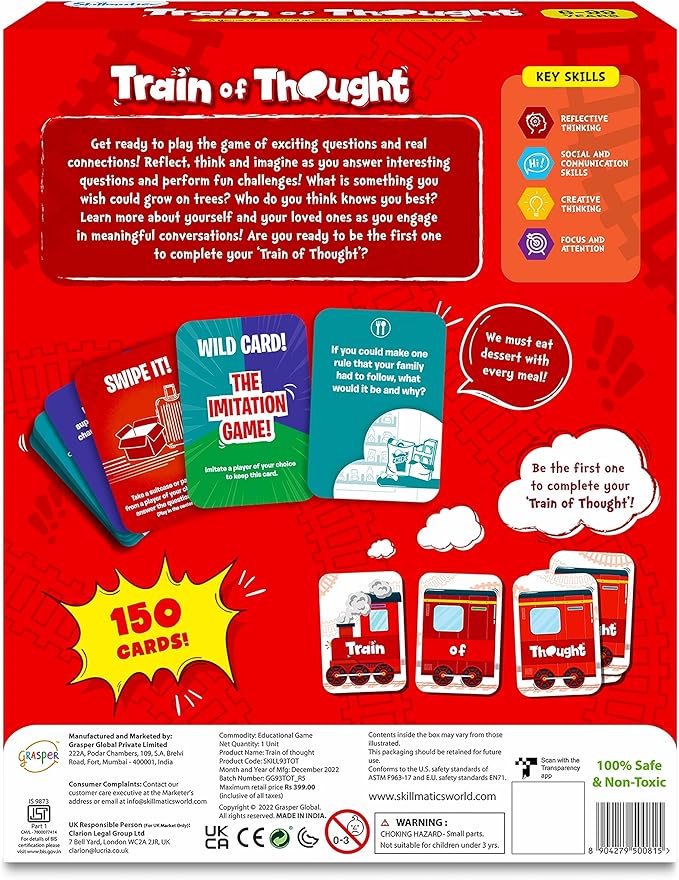 Skillmatics Card Game - Train of Thought, Fun for Family Game Night, Educational Toys, Travel Games for Kids, Teens and Adults, Gifts for Boys and Girls Ages 6, 7, 8, 9 and Up