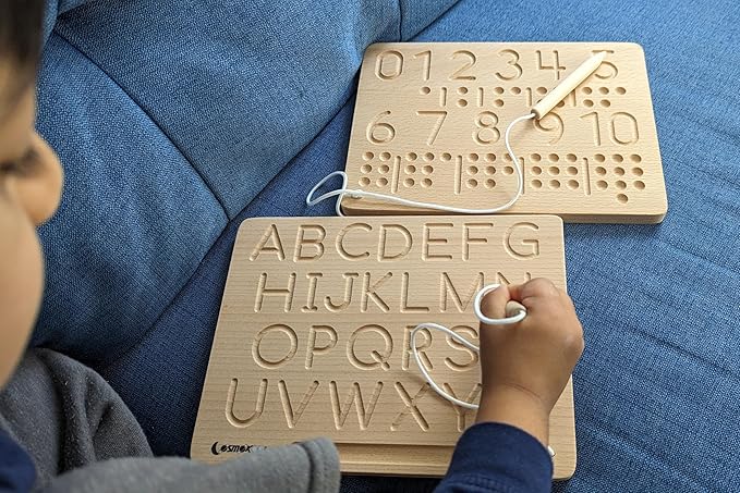 Montessori Alphabet Tracing Boards Alphabet Letters ABC Tracing (ABC+123)