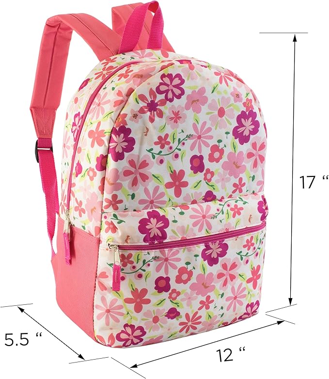 17" School Backpacks for Kids - Backpacks in Bulk for Elementary, Middle, and High School Students in Assorted Colors