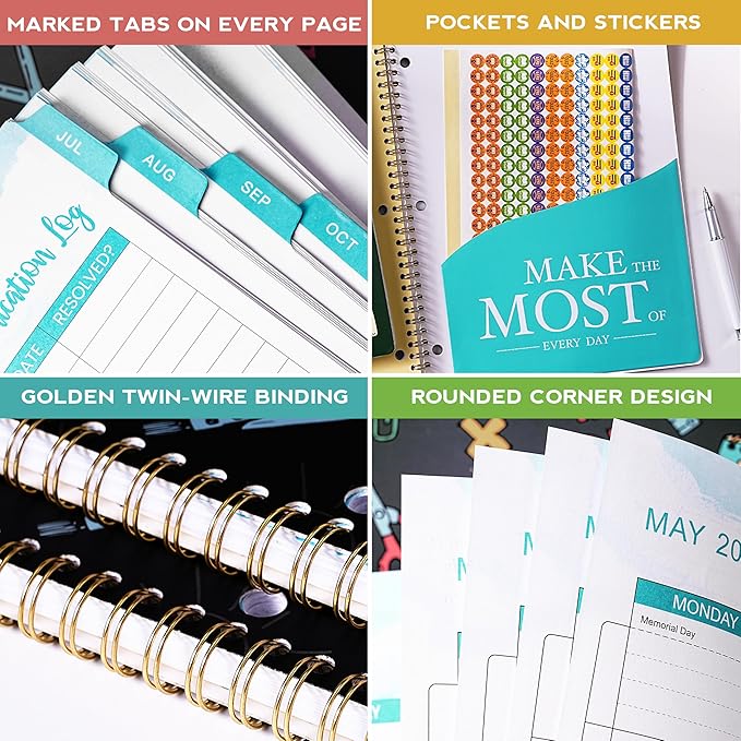 Student Planner 2026-2027 - School Planner 2026-2027, July 2026- June 2027, 8.5" x 11", Monthly and Weekly School Calendar with Colorful Tabs, Stickers and 3-Hole Punched, Academic Planners