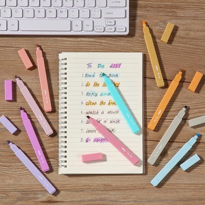 Mr. Pen- Aesthetic Highlighters No Bleed, 10 Pack, Candy Colors, Chisel Tip, Cute Highlighters Assorted Colors for Journaling, Highlighting, Underlining, Fast Dry, Back to School Supplies