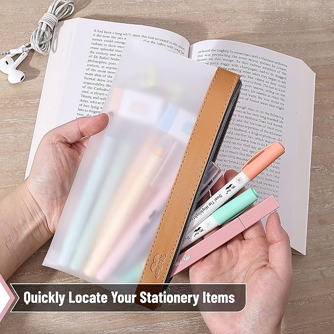Mr. Pen- Clear Pencil Pouch, 8.50"x4.25", 3 Pack, Durable TPU Material, Medium Water-Resistant Pencil Bags with Smooth Zipper, Multipurpose Clear Pouch for Stationery, School, Office, Travel Supplies