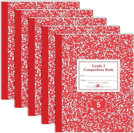 Roaring Spring Grade 1 Composition Book, 9 3/4 in X 7 3/4 in, 50 sheets, 5PK