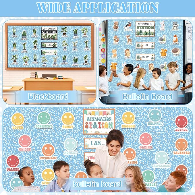 Blue Composition Bulletin Board Roll Non-Woven Fabric Poster 15.7" x 20ft