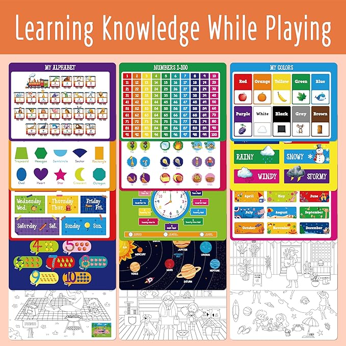 800+ Stickers & 15 Town Scenes Sticker Book, Funny Side By Side All Around Town Sticker Book Educational Activity Games- Great for Toddlers, Kids, Boys & Girls