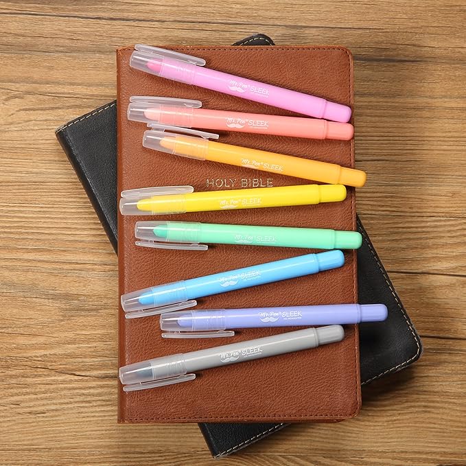 Mr. Pen- No Bleed Gel Highlighters, Friendly Colors, 8 Pack, Bible Highlighters and Pens No Bleed, Bible Markers for Study, Journaling, School Supplies and Accessories