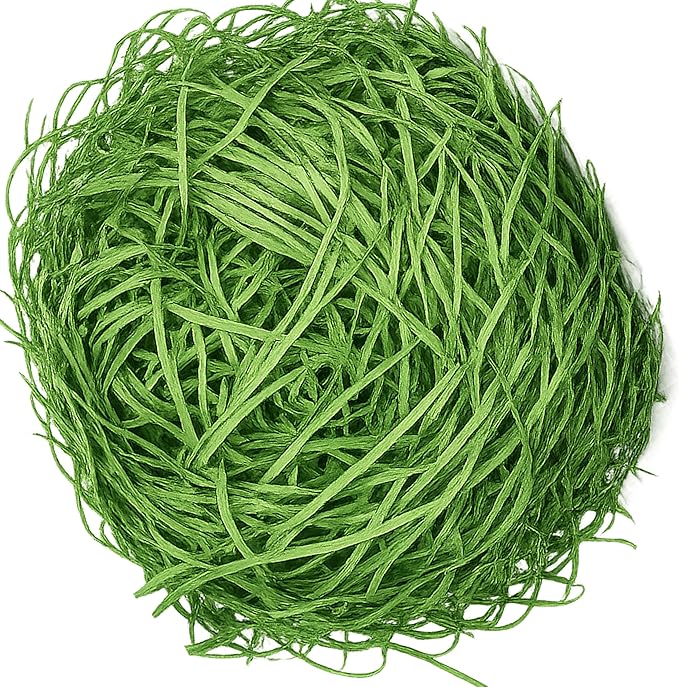 Crinkle Recyclable Paper Shred Filler for Basket Filling, Party Decoration & Gift Wrapping ? Green Basket Grass Stuffers, 7 oz (0.44 lb - 200 g) Total, 4 Pack (50 g Each)