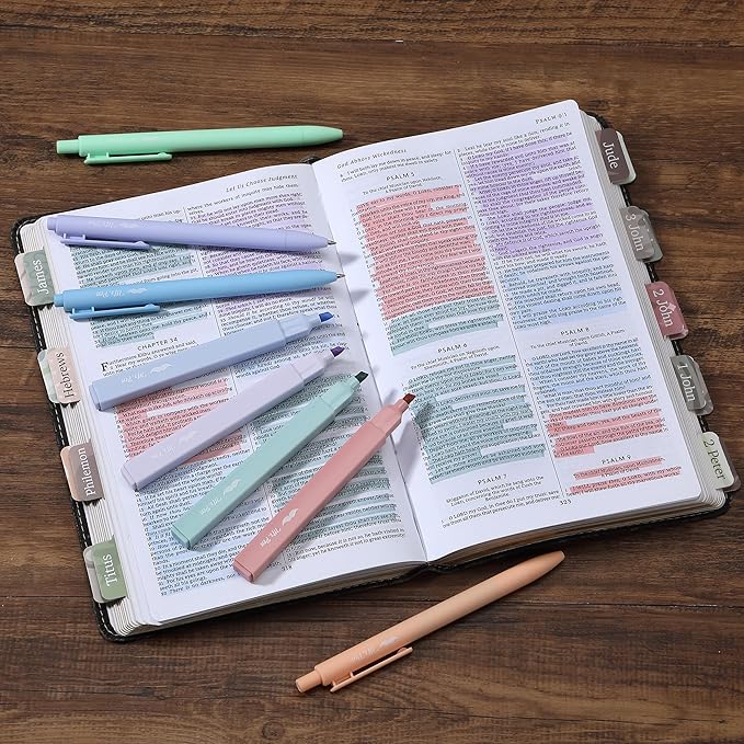 Mr. Pen- Aesthetic Highlighters and Gel Pens, 8 Pack, Assorted Colors Bible Highlighters No Bleed, Fine Point 0.7mm Gel Pens, Fast Dry and No Smear for Bible Journaling, Planner, School Supplies