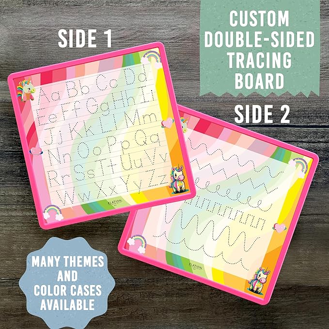 Kid's Name Tracing Board | Dry Erase Letter Tracing | Reusable Writing Practice Board | Personalized | Baby Unicorn Theme