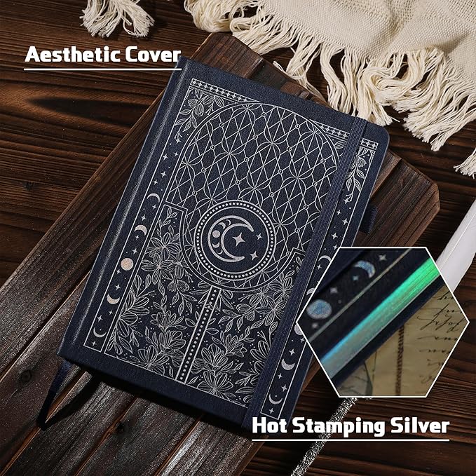 TIEFOSSI Dotted Journal Notebook, 160gsm 256 Numbered Thick Paper, A5 Hardcover Dotted Grid Diary for Women Men Work Writing, Journaling, Drawing, 5.8 x 8.3 in
