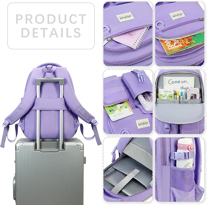 abshoo Large Heavy Duty Backpack For School College Bookbag Casual Multi Pocket Travel Backpacks
