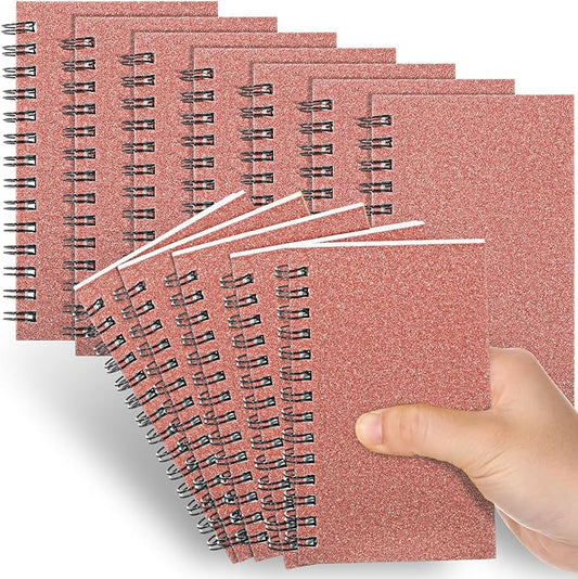 Jutom 18 Pcs Small Spiral Notebooks Memo Pads 3x5 Bulk Small Pocket Notebooks Mini Notepads with Lined Pages Mini Journals for Office School Work Supplies, 120 Pages (Rose Gold)