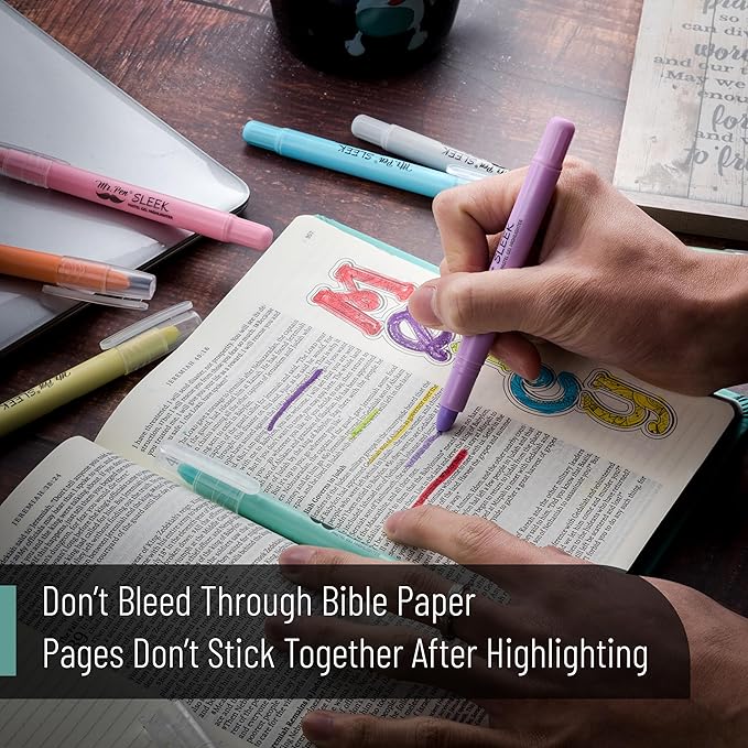 Mr. Pen- No Bleed Gel Highlighters, Assorted Colors, 8 Pack, Bible Highlighters and Pens No Bleed, Bible Markers for Study, Journaling, School Supplies and Accessories
