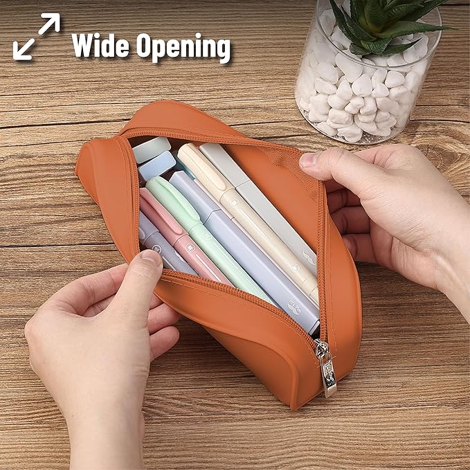 Mr. Pen- Silicone Pencil Case, Aesthetic Pencil Bag for Women, Makeup Pouch, Multifunctional Pouch for Stationery, Cosmetics and Electrical Goods Storage