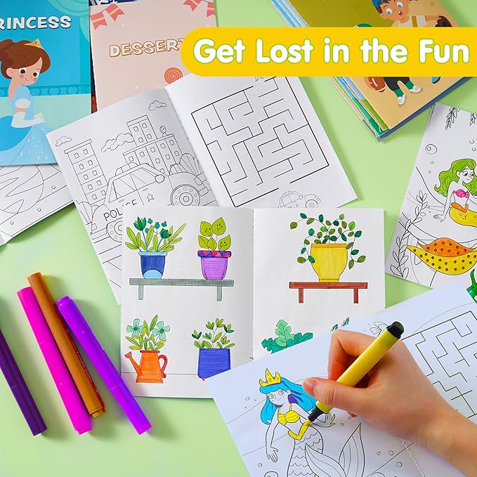 JOYIN 24 Pack Coloring Books for Kids Ages 4-8, Bulk Mini Coloring Book for Party Favors, Goodie Bags Stuffers for Kids | Birthday Party Gifts | Classroom Travel Activity | Stocking Stuffers
