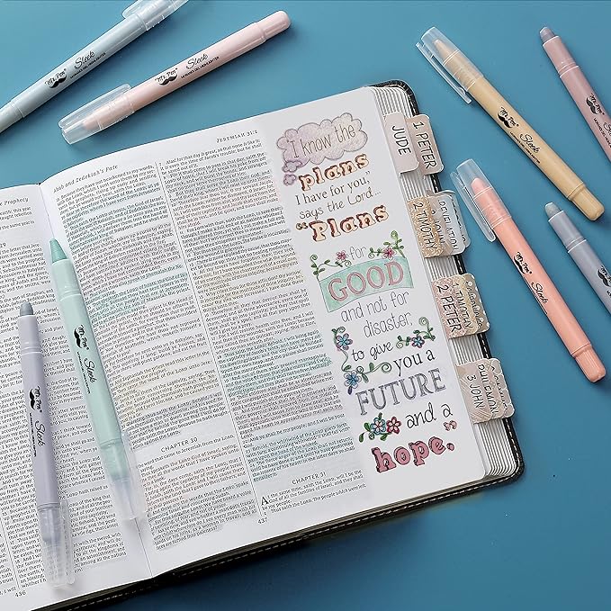 Mr. Pen- No Bleed Gel Highlighters, Morandi Colors, 8 Pack, Bible Highlighters and Pens No Bleed, Bible Markers for Study, Journaling, School Supplies and Accessories