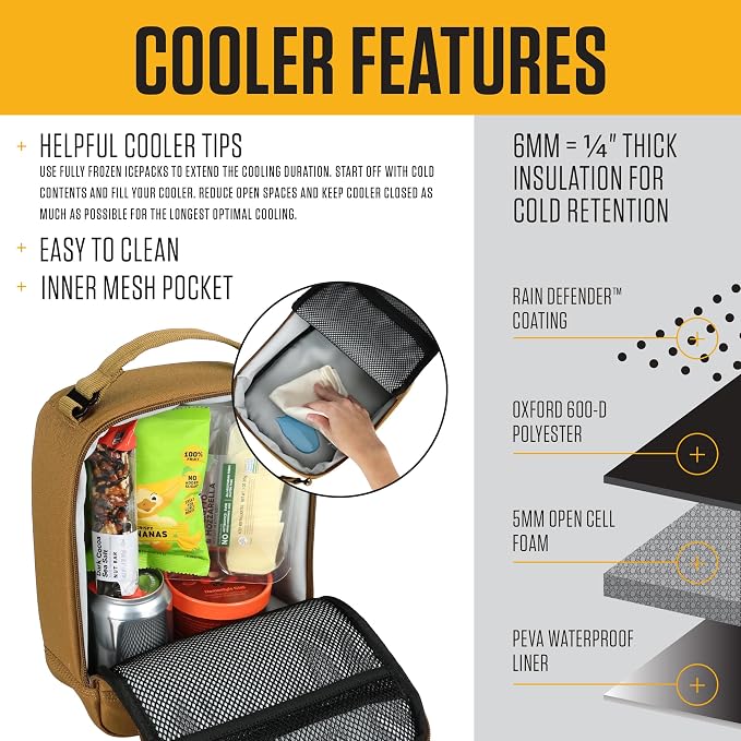 Carhartt Insulated Lunch Box Workwear Blue | For Men and Women, Fully Insulated Lunch Pale for Back to School and Everyday Use