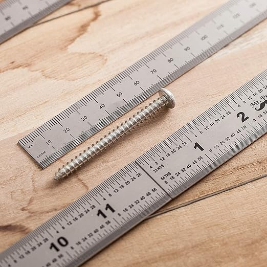 Mr. Pen- Machinist Ruler, 4 Pack, (6, 8, 12, 14 Inch), Stainless Steel Metric & Imperial, Precision Measuring Tool, 1/64", 1/32", 0.5 mm Graduation for Engineering, Carpentry, Drafting, Office, School