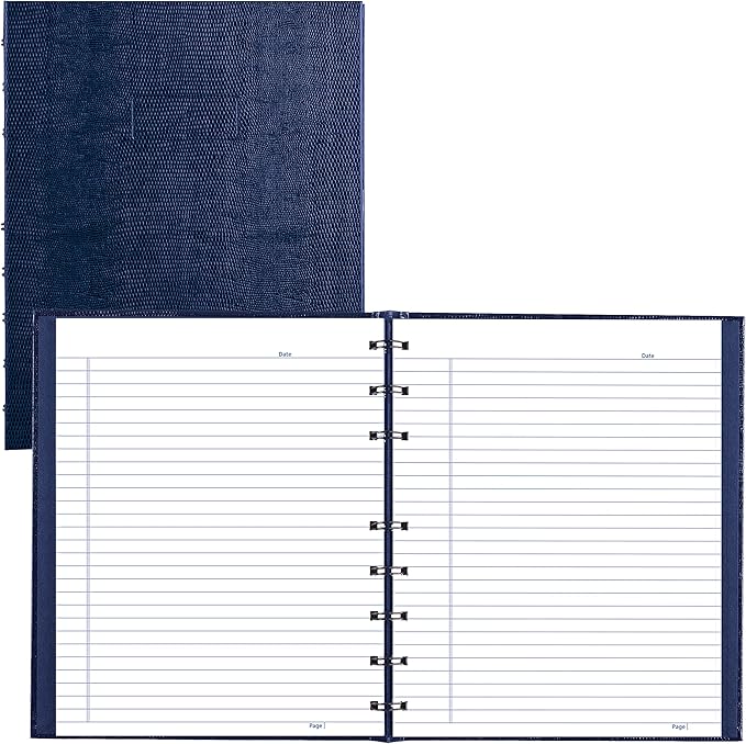 Blueline NotePro™ Executive Notebook, Indexing System, Refillable, Hard Cover, 9.25" x 7.25", 150 Ruled Pages, Indigo Blue (A7150.BLU)