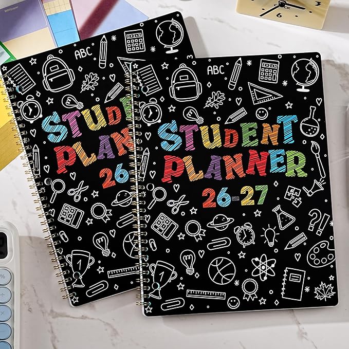Student Planner 2026-2027 - School Planner 2026-2027, Aug. 2026 - Jun. 2027, 9" × 11", Student Lesson Book with 368 Stickers, Monthly Tabs, 3-Hole Punched, Perfect for Academic Year