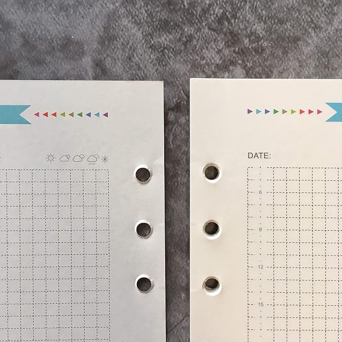 Zelten Refills/Loose Leaves for A5 Cover Ring Binder/Personal Organizer/Planner(A5 6 Holes, Today Blue)