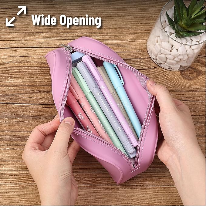 Mr. Pen- Silicone Pencil Case, Aesthetic Pencil Bag for Women, Makeup Pouch, Multifunctional Pouch for Stationery, Cosmetics and Electrical Goods Storage
