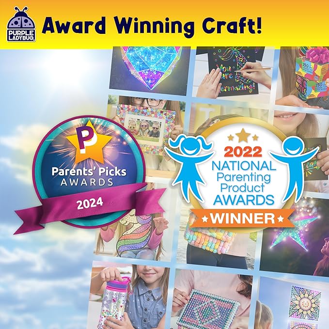 SUNGEMMERS Gem Window Art Suncatcher Kit for Kids 6-8 9 10 11 12 - Birthday Gifts for 7 Year Old Girl, Fun Diamond Art Mermaid Gifts for Girls - Arts & Crafts for Kids, Summer Crafts for Girls