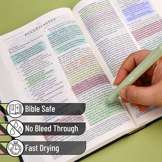 Mr. Pen- No Bleed Gel Highlighters, Morandi Colors, 12 Pack, Bible Highlighters and Pens No Bleed, Bible Markers for Study, Journaling, School Supplies and Accessories