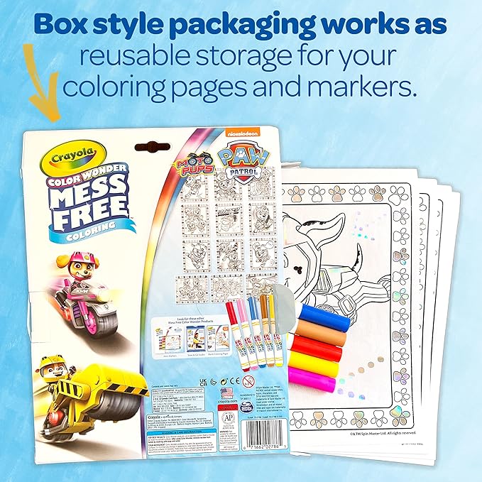Crayola Paw Patrol Color Wonder Metallic Mess Free Coloring Set, Gift for Kids, 3, 4, 5, 6