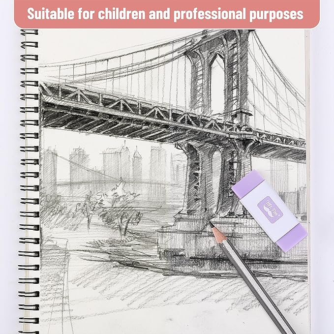 Mr. Pen- Pencil Erasers, 10 Pack, Morandi Colors, Soft Rubber Pencil Erasers for School, Office, Art Sketching, Homework, Exams, Clean Smudge-Free Correction