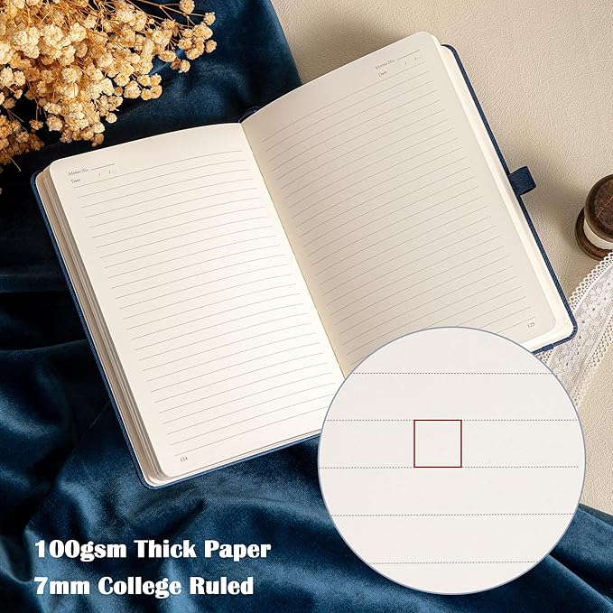 MGGAO Lined Journal Notebook for Women Men, Journals for Writing, A5 Aesthetic College Ruled Notebook for Work, Travel, School,318 Numbered Pages, 5.8”x8.4”