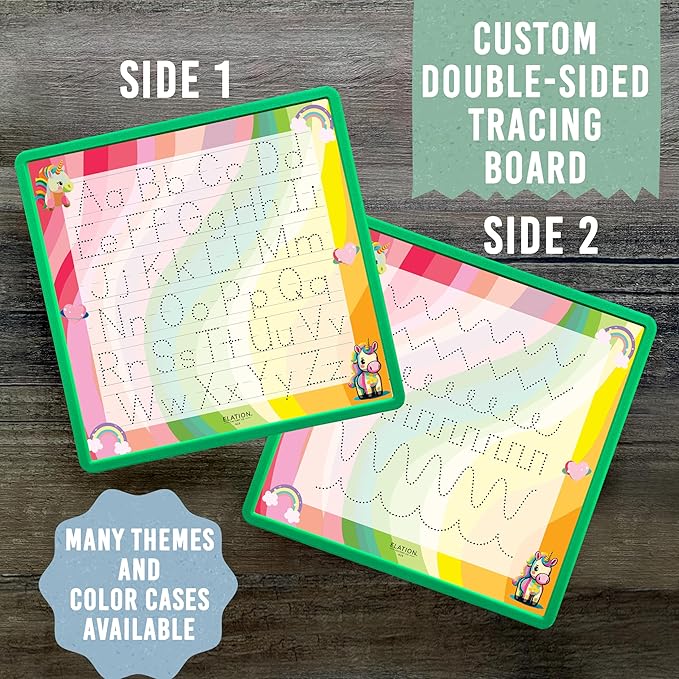 Kid's Name Tracing Board | Dry Erase Letter Tracing | Reusable Writing Practice Board | Personalized | Baby Unicorn Theme