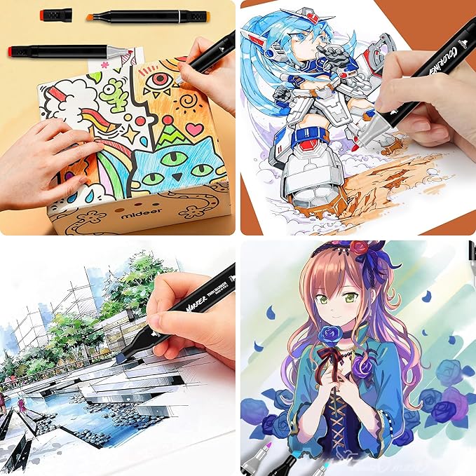 KJSHUANGTANG Alcohol Markers, 120 Colors Dual Tip Art Markers, Drawing, Coloring Marker for Sketching Adult Coloring